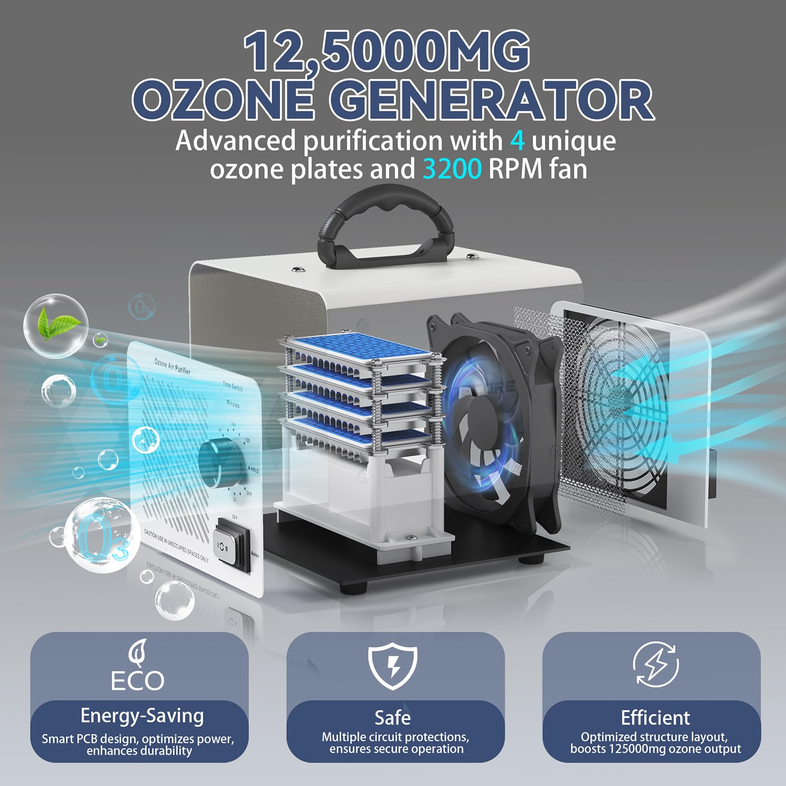 VERDECORE ozone generator with rugged metal shell for long-term durability.