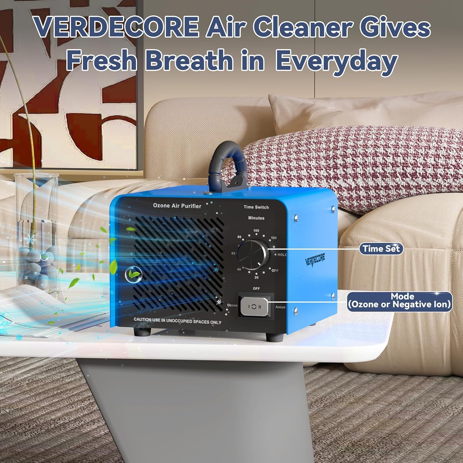 VERDECORE foldable handle highlights easy portability between spaces.