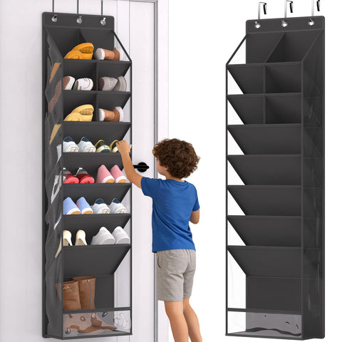 VERONLY over-the-door shoe organizer front view shows roomy capacity for sneakers and boots.