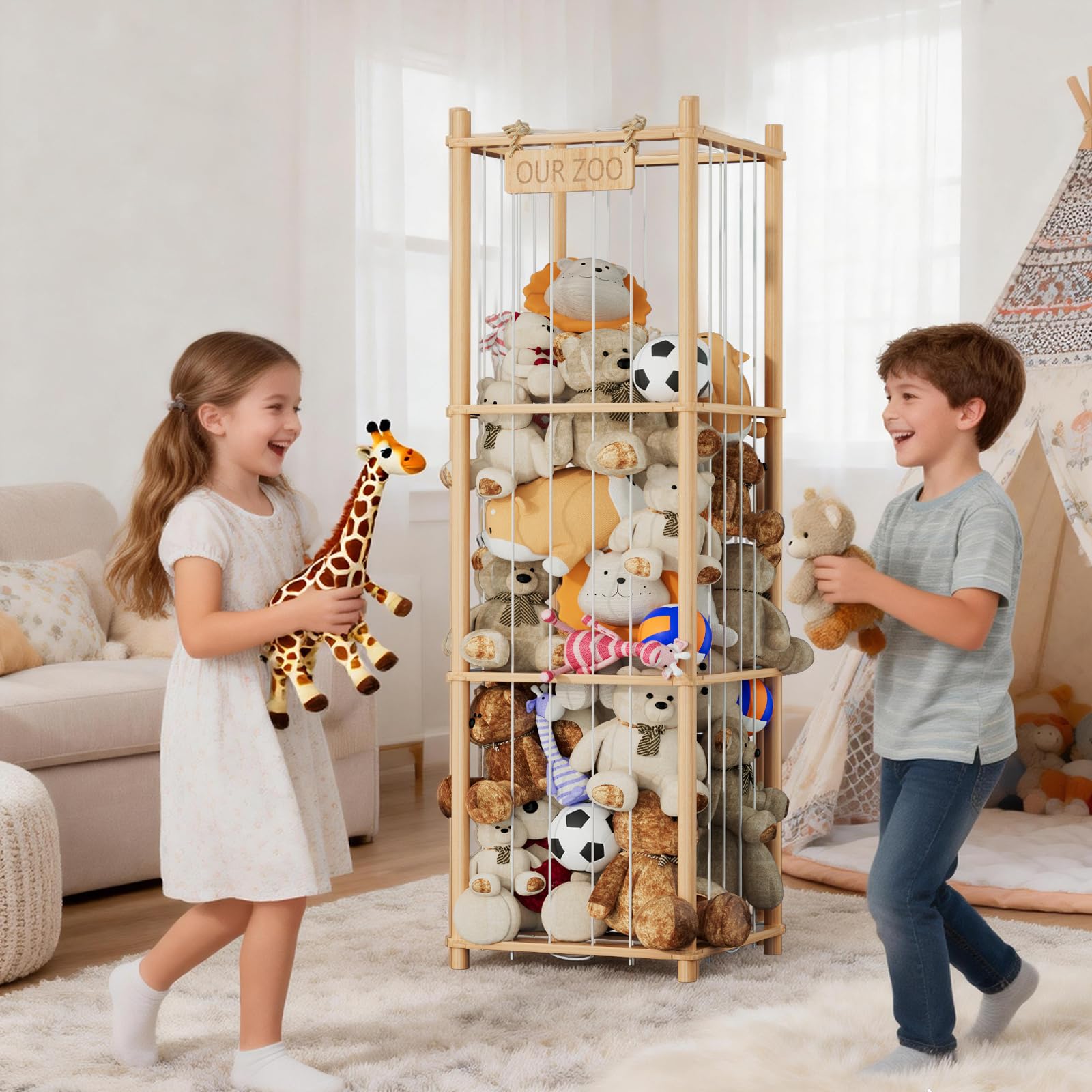 VERONLY scalloped board enables kids to personalize their animal zoo display.