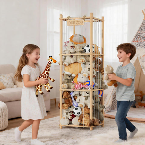VERONLY scalloped board enables kids to personalize their animal zoo display.