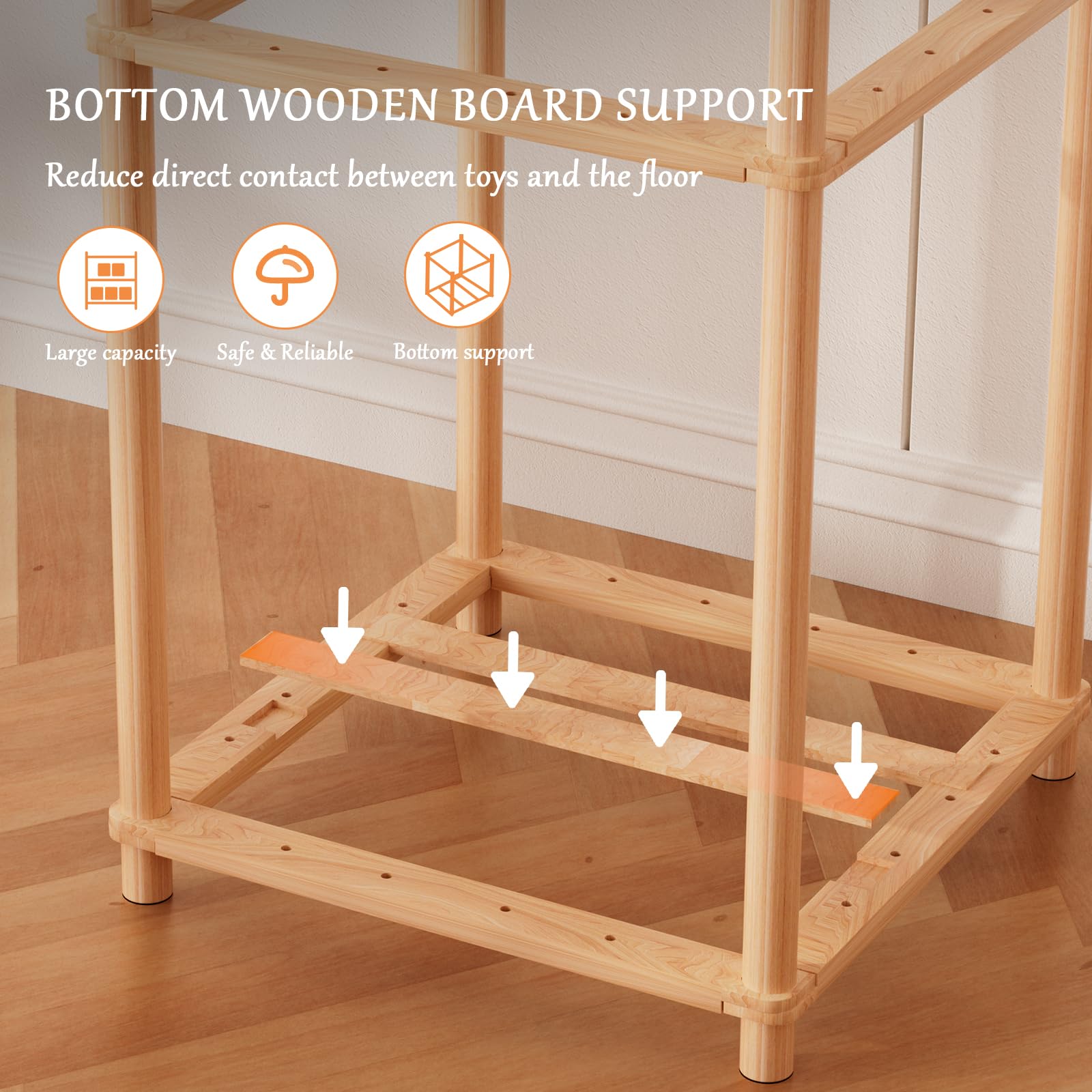 VERONLY vertical toy cage saves floor space while displaying plushies attractively.