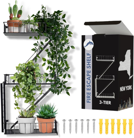 VERSATILE KAS fire escape shelf 3-tier left view ideal for compact display.