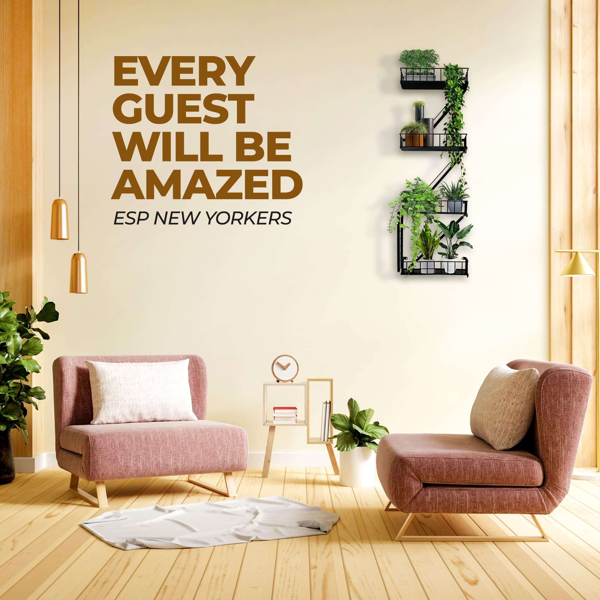VERSATILE KAS fire escape shelf floating shelves setup for collectibles.