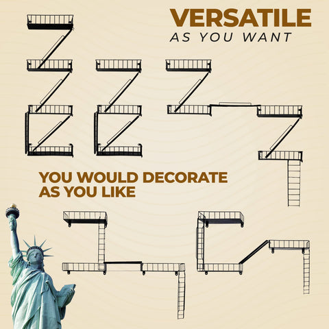 VERSATILE KAS fire escape shelf shelves close-up showcases sturdy build.
