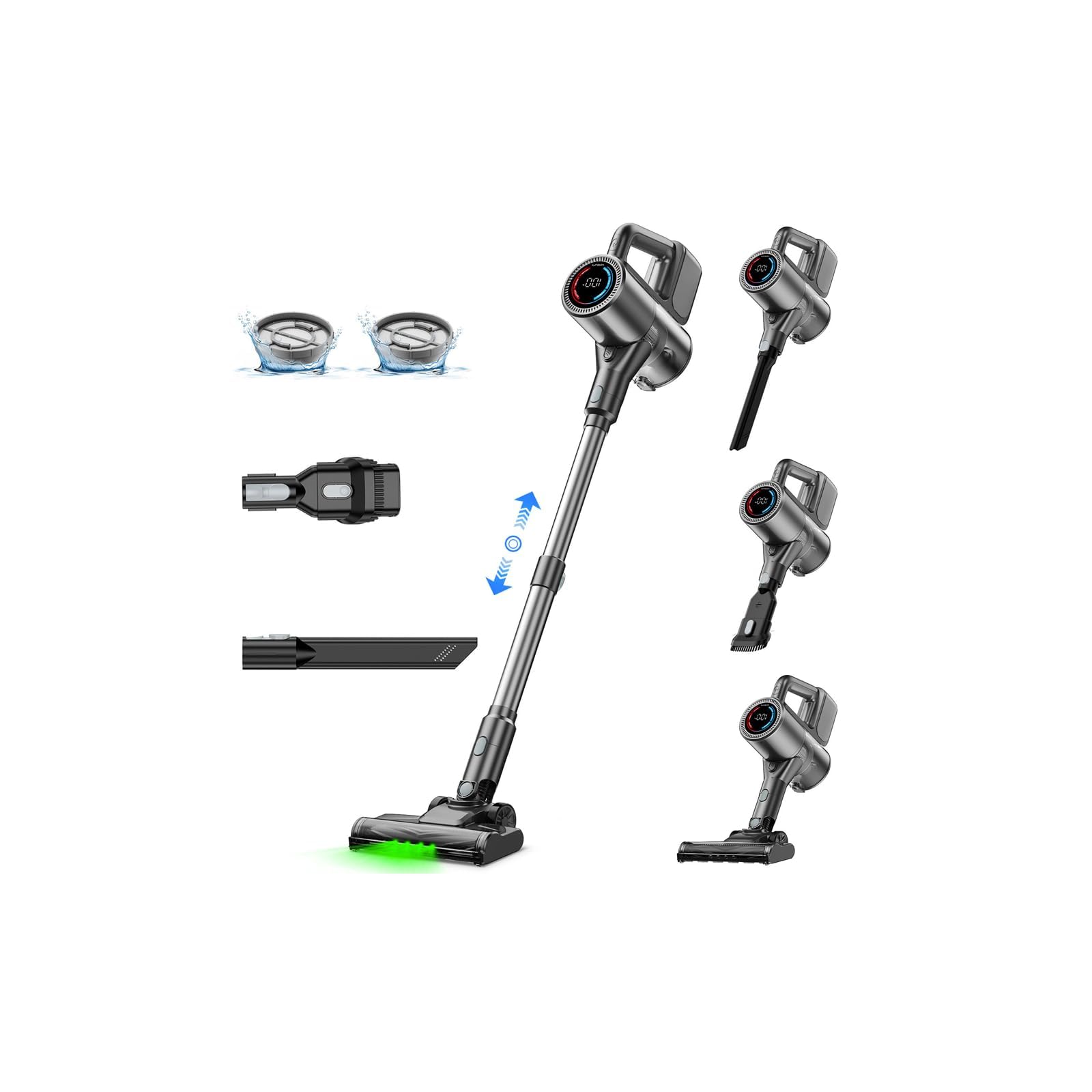 VersLife cordless vacuum 500W suction for deep cleaning on floors and carpets