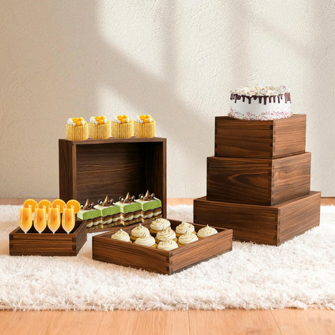 Verssure six-piece set stores between uses, saving space after celebrations