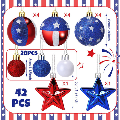Vertintong 4th of July ball decor with striped pattern for indoor celebrations