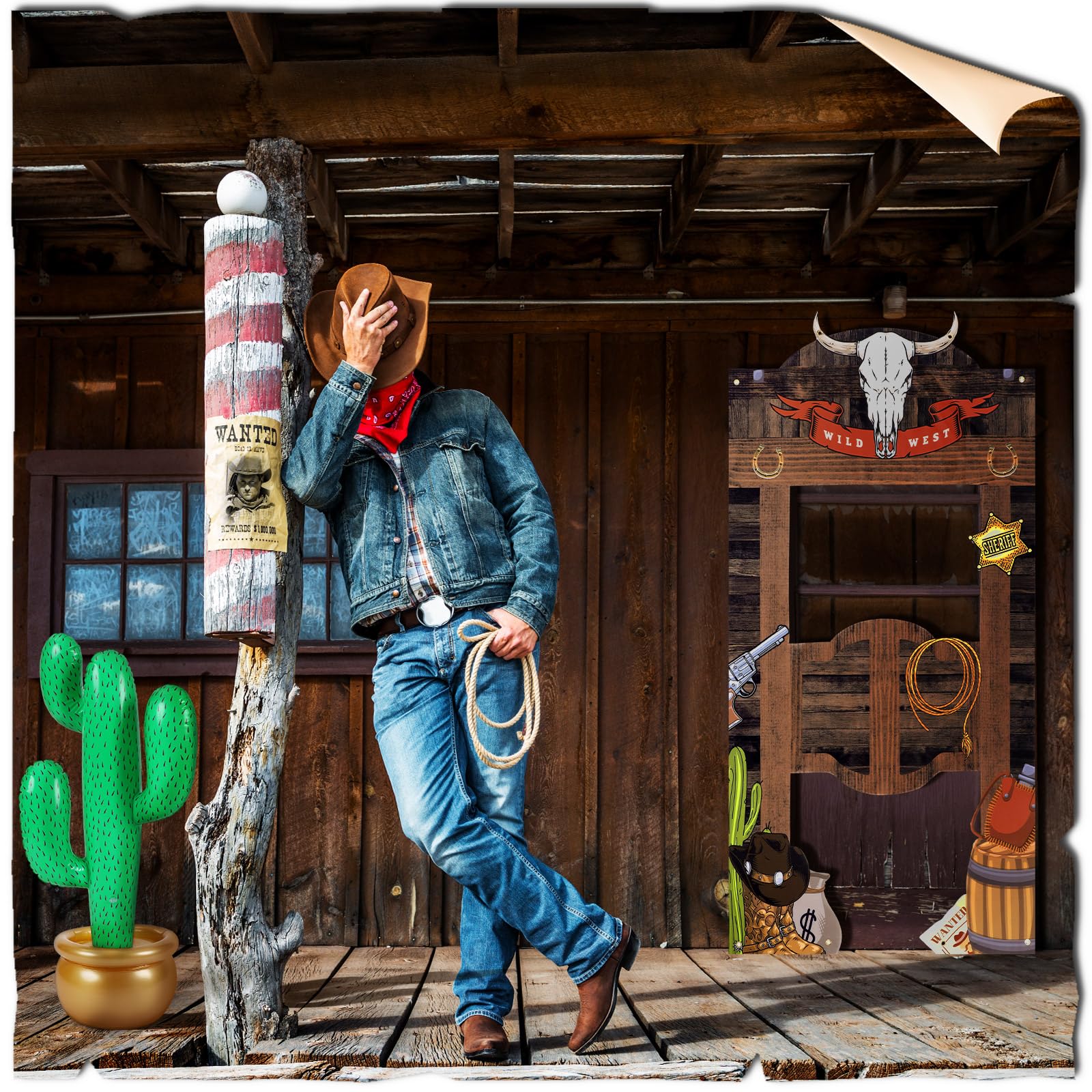 Vertintong inflatable cactus stands tall for playful western party vibes.