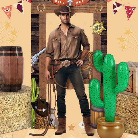 Vertintong wooden wagon wheel enhances backdrop scenes and photo opportunities.