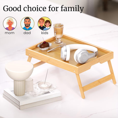 VERTORGAN easy-clean bamboo bed tray after use.