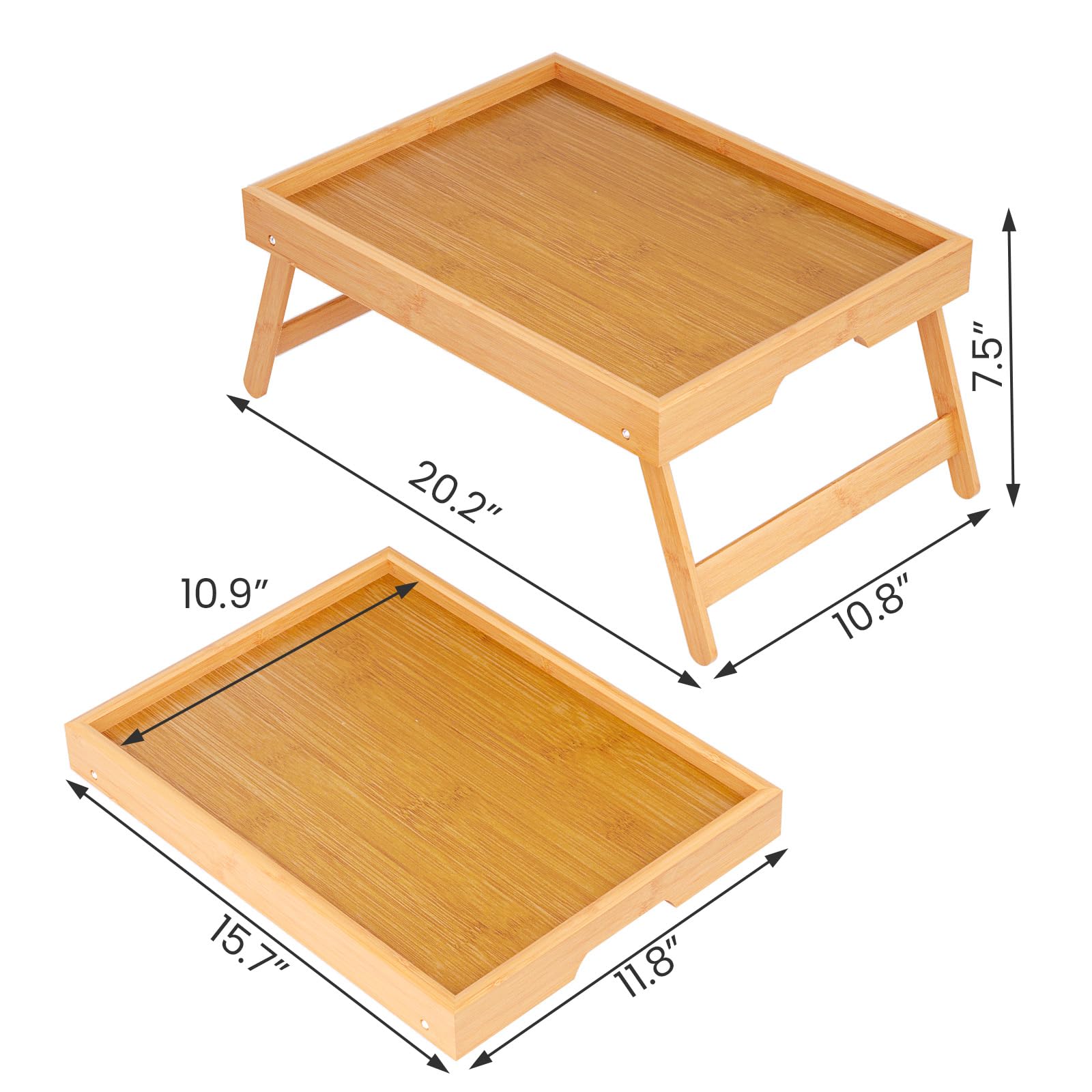 VERTORGAN bamboo bed tray guardrail keeps meals secure.