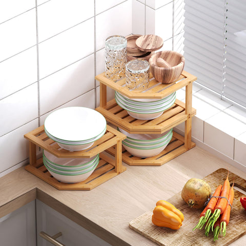 VERTORGAN 2-tier organizer shows tidy cabinet storage
