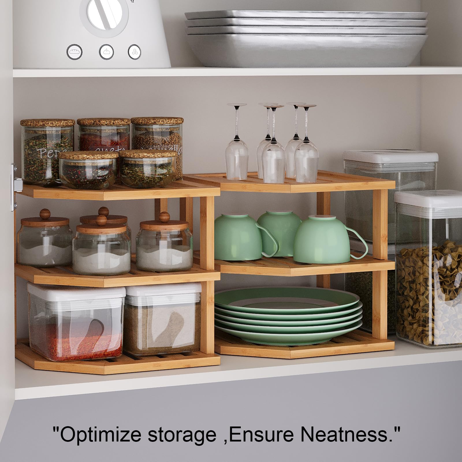 VERTORGAN bamboo storage shelf complements cabinets for versatile organization