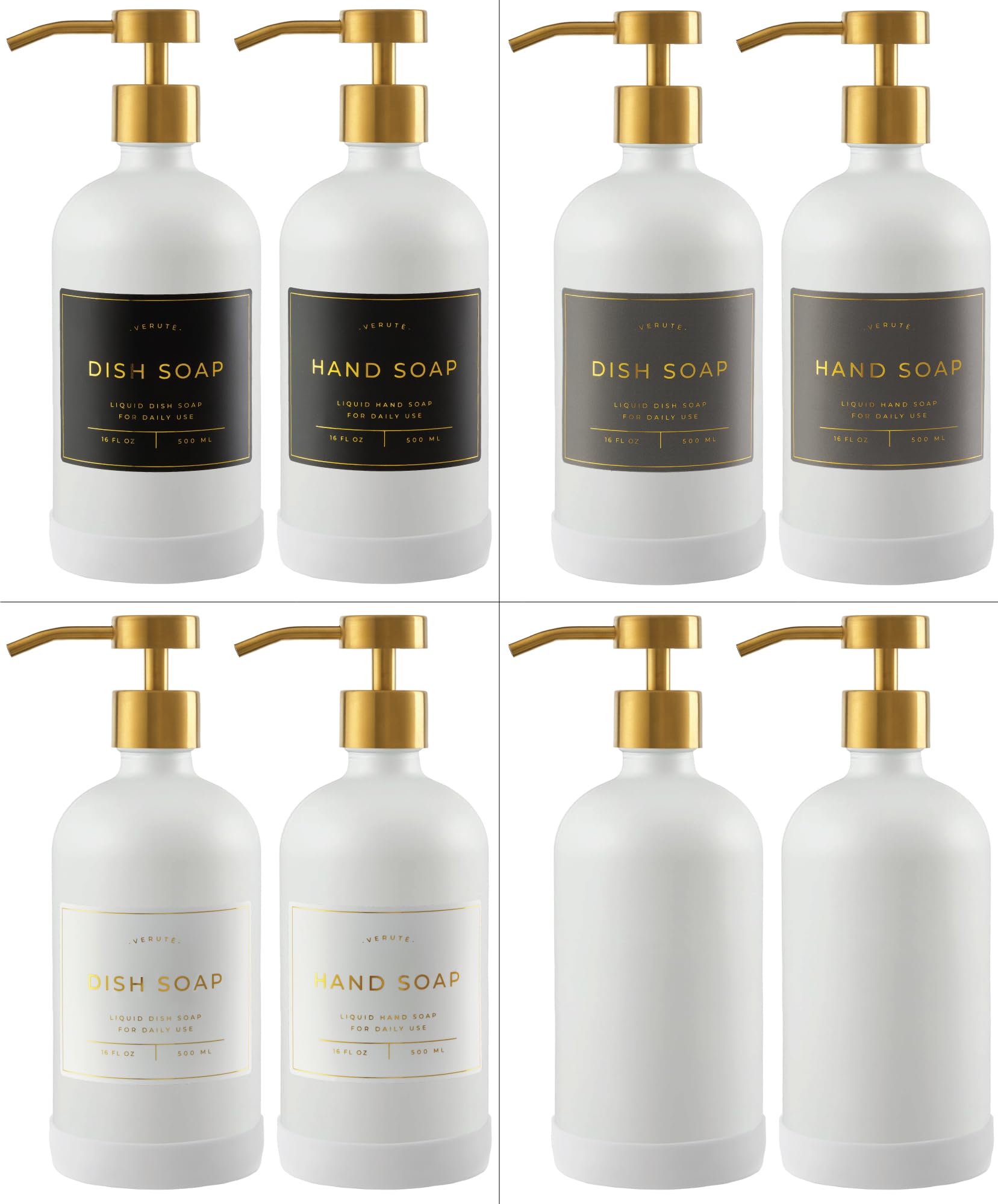 Verute label pack collection in white gray and black enhances organization
