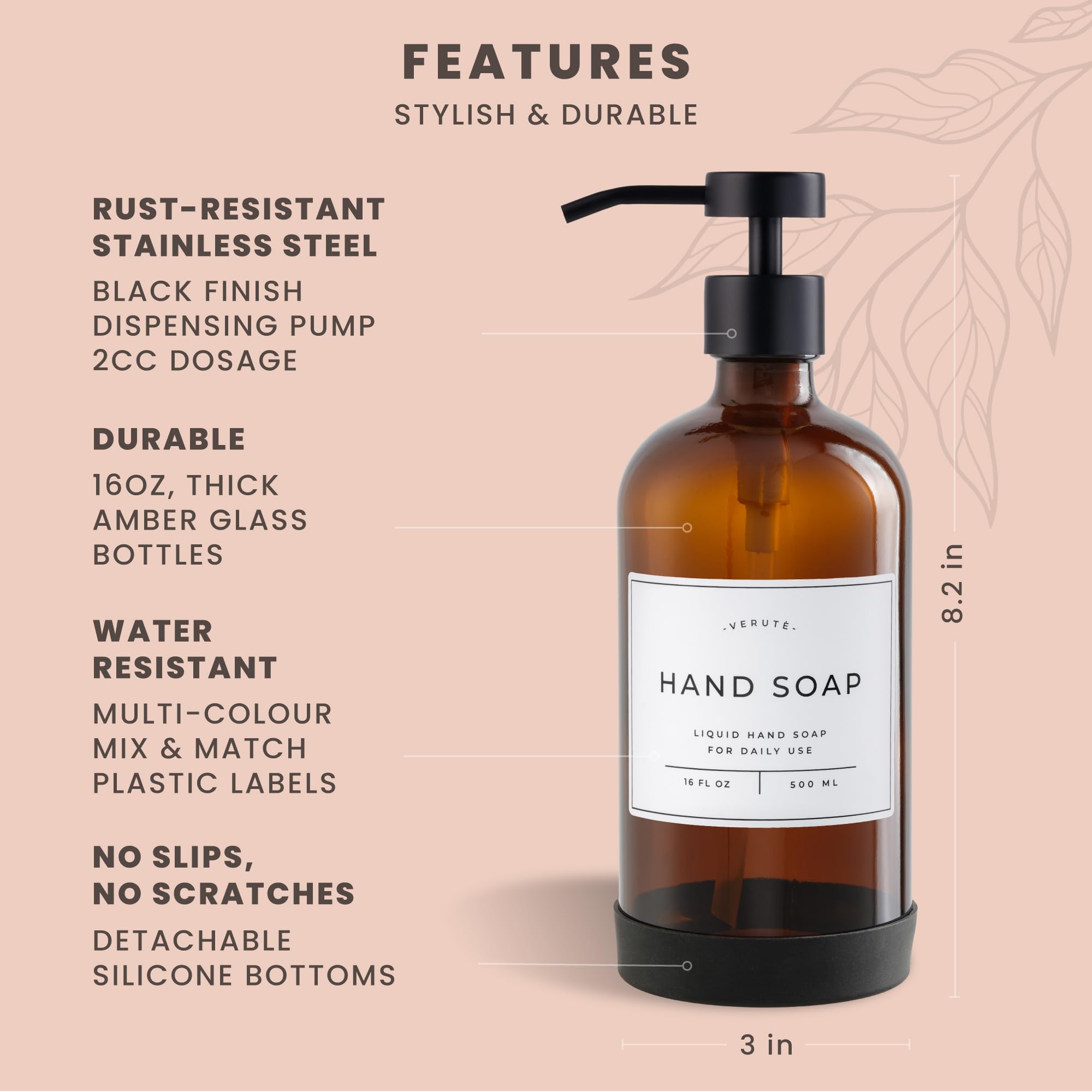 Verute label pack differentiates hand and dish soap for quick recognition
