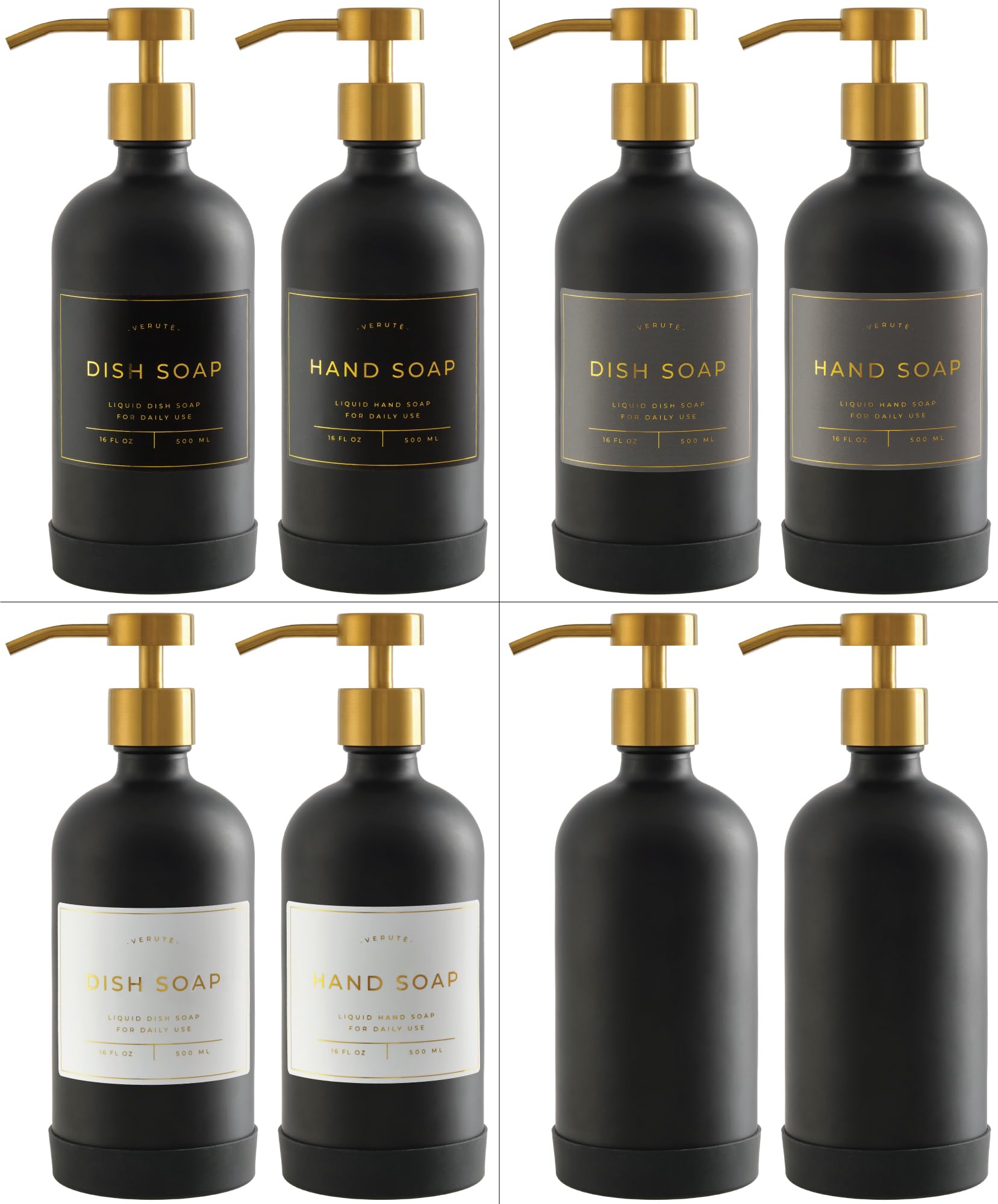Verute waterproof label pack helps color-code HAND SOAP and DISH SOAP