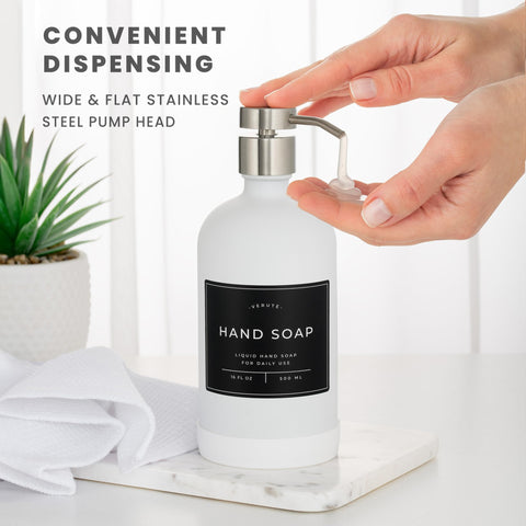 Verute label pack shows convenient HAND SOAP and DISH SOAP options for organization.