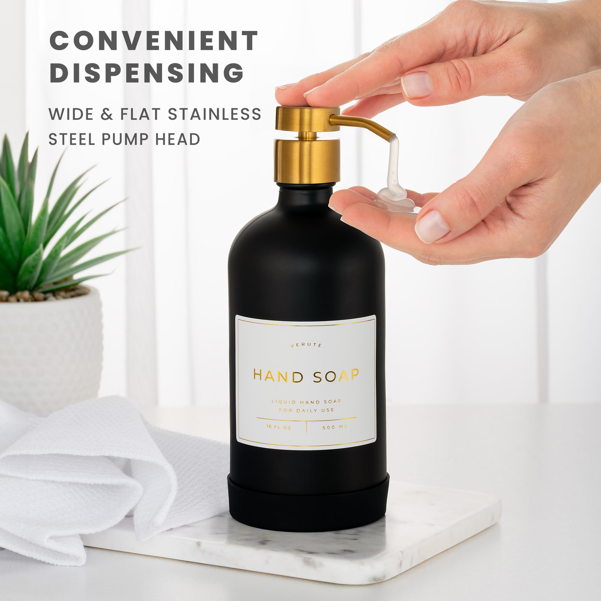 Verute non-slip silicone base keeps bottles steady on countertops