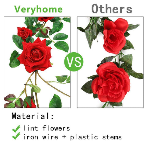 Veryhome Rose Vine cluster rose heads creating lush bouquets