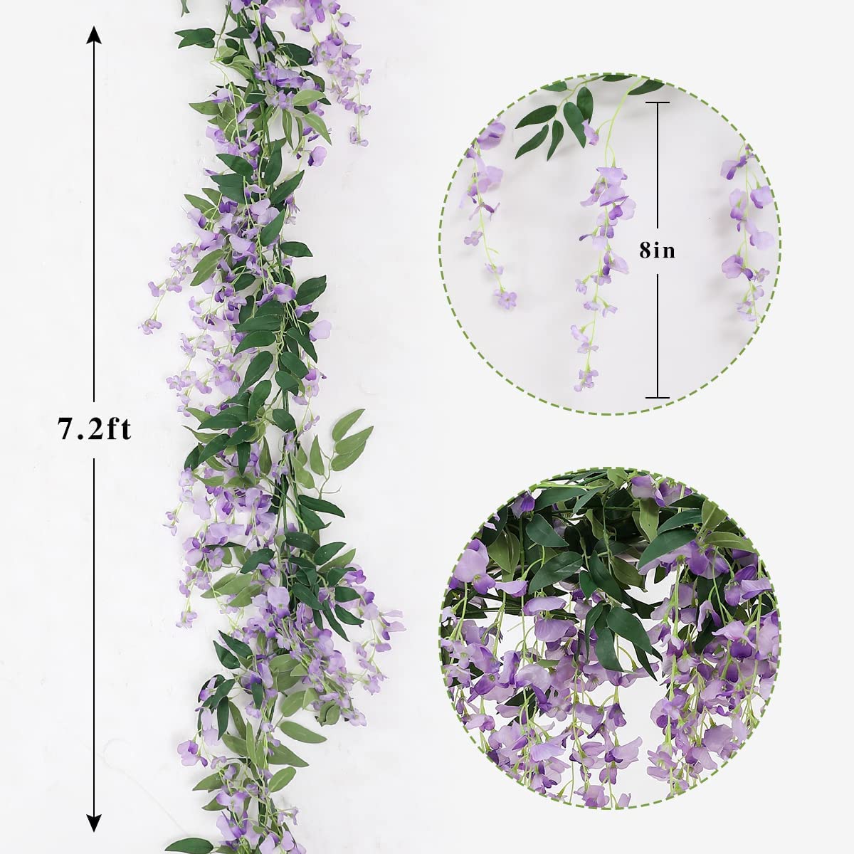 Veryhome wisteria garland outdoor-friendly decor for patios and gardens.