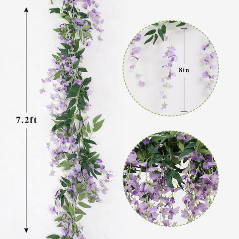 Veryhome wisteria garland outdoor-friendly decor for patios and gardens.