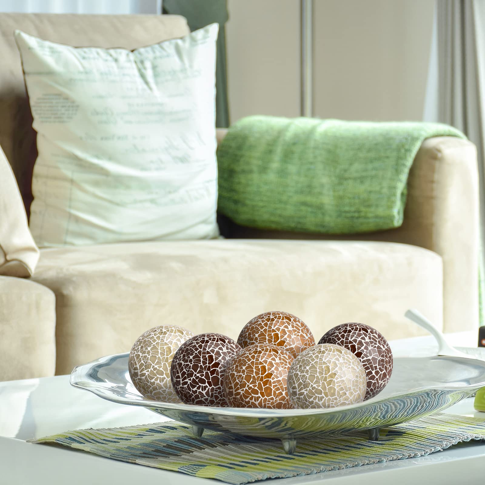 Vesici mosaic glass ball decorative orbs lightweight and versatile for decor