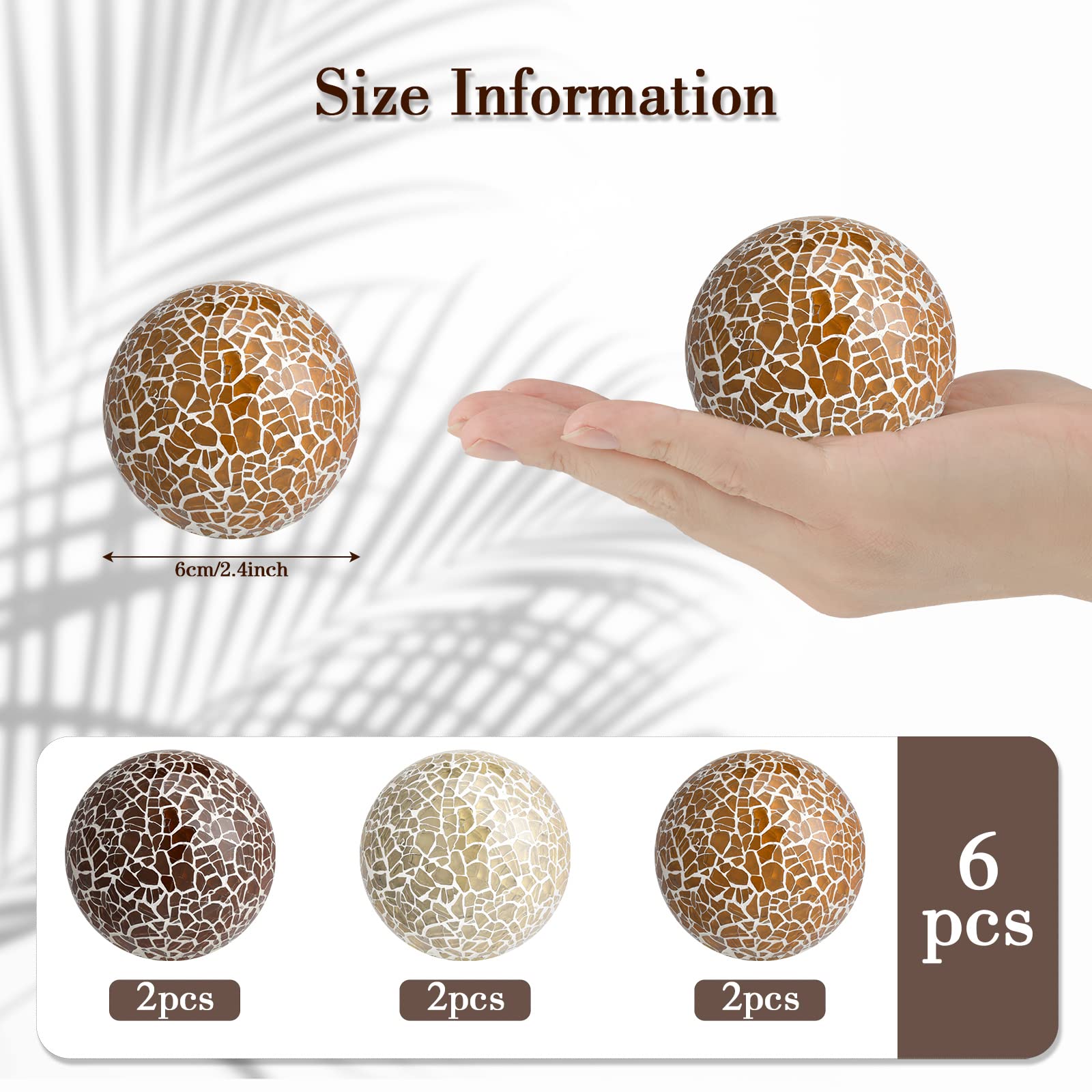 Vesici mosaic sphere balls beige glass orbs add warm table accents