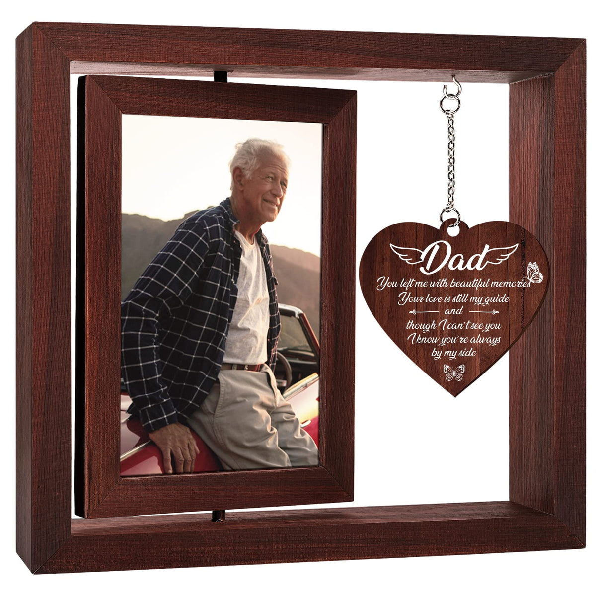Vetbuosa memorial frame with two 4x6 photos for cherished dad memories on display