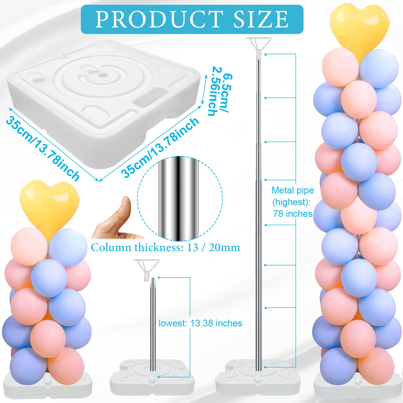 VETOGETHER balloon pole telescopic design adjusts from 1 to 8 feet for any party