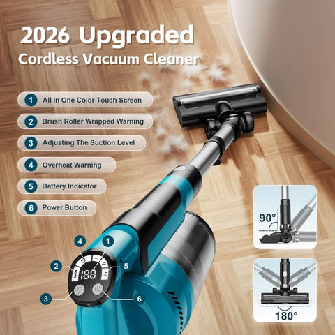 Veubew LED display shows mode and remaining time for smart cleaning.
