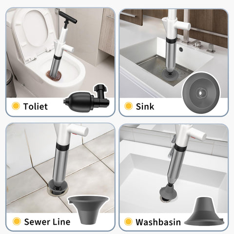 VEUIEIZT natural rubber nozzle creates a tight seal for effective plunging.