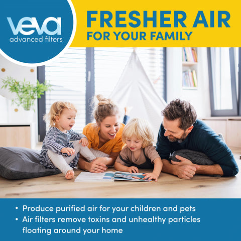 VEVA 8000 Elite Pro in-use living room demonstrates cleaner air.
