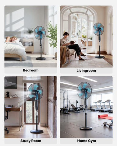 VEVOR 18-Inch Pedestal Fan blades balanced for smooth airflow