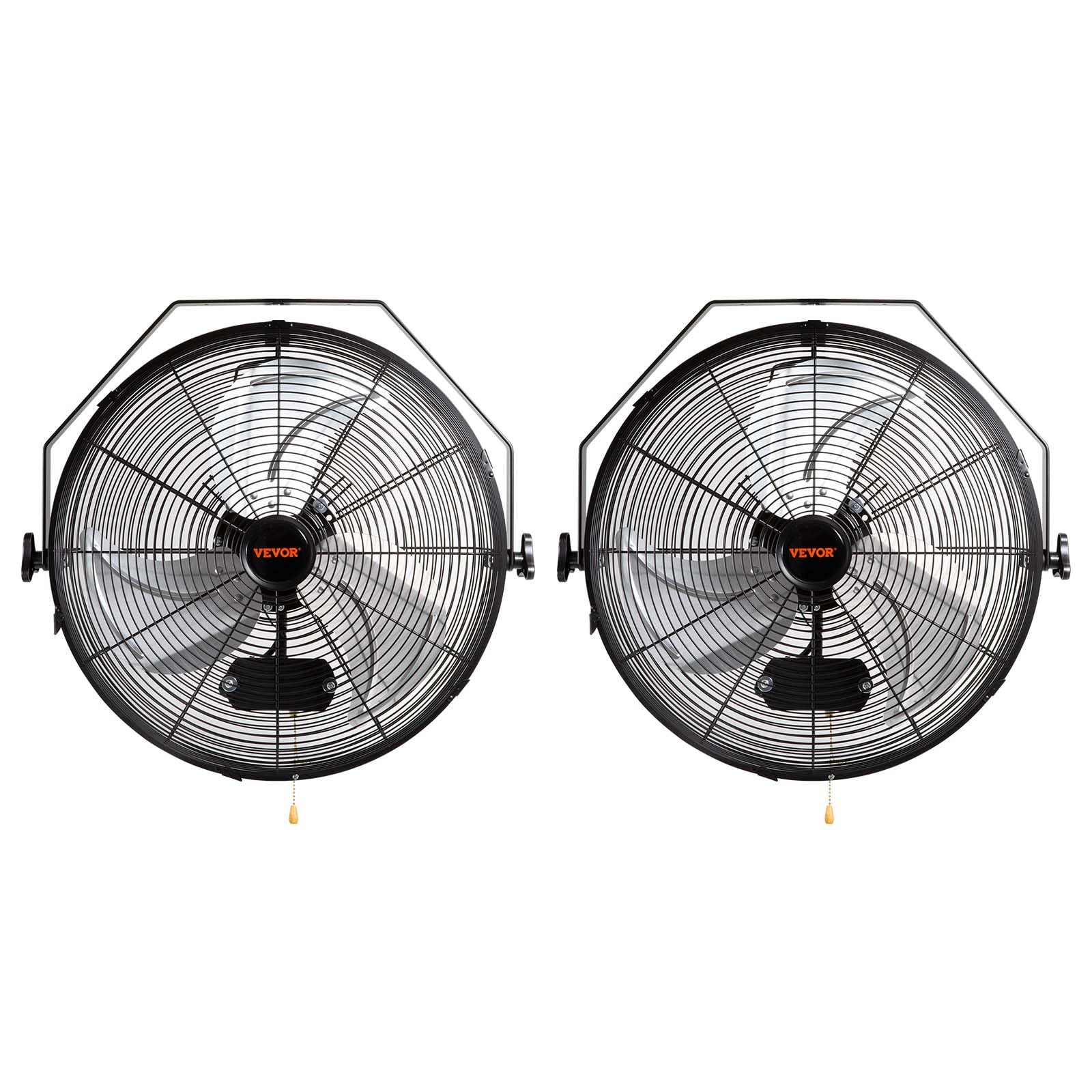 VEVOR 18-inch wall fan 2-pack front view highlights broad airflow for large spaces.