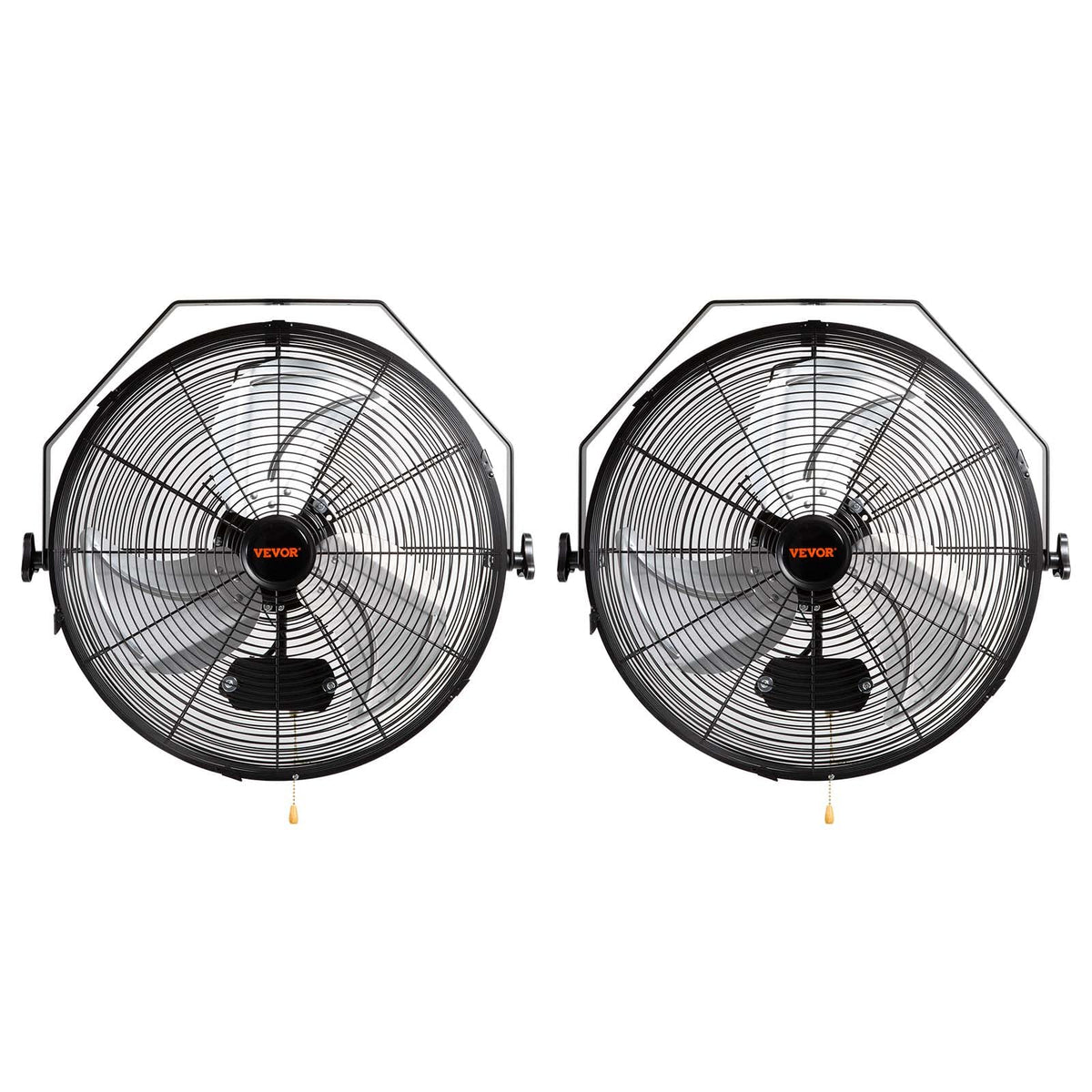 VEVOR 18-inch wall fan 2-pack front view highlights broad airflow for large spaces.