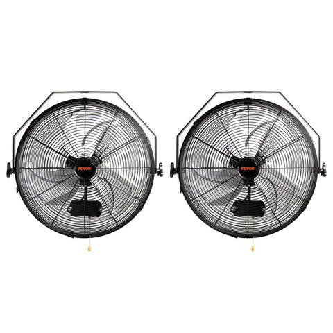 VEVOR 18-inch wall fan 2-pack front view highlights broad airflow for large spaces.