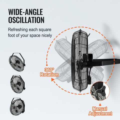 VEVOR 18-inch wall fan 2-pack metal casing supports rugged workshop use.