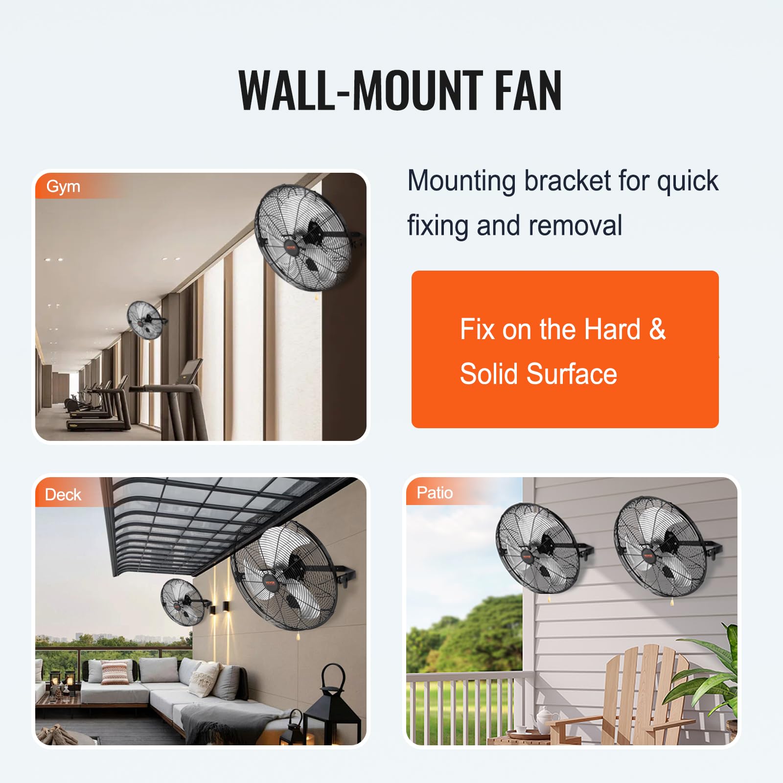 VEVOR 18-inch wall fan 2-pack 6 ft power cord offers flexible installation.