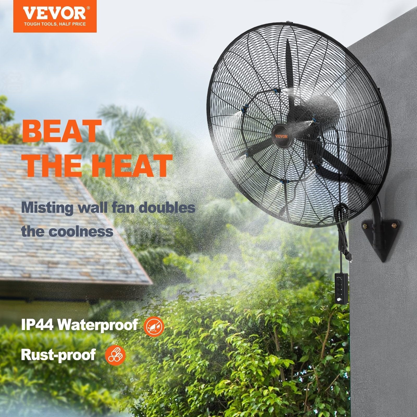 VEVOR wall mount fan rear panel with clean wiring access for easy setup.