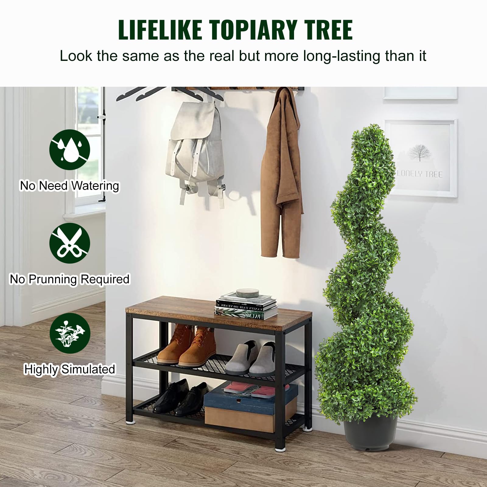VEVOR 5-layer spiral design topiary creates a focal point in balconies or entryways.