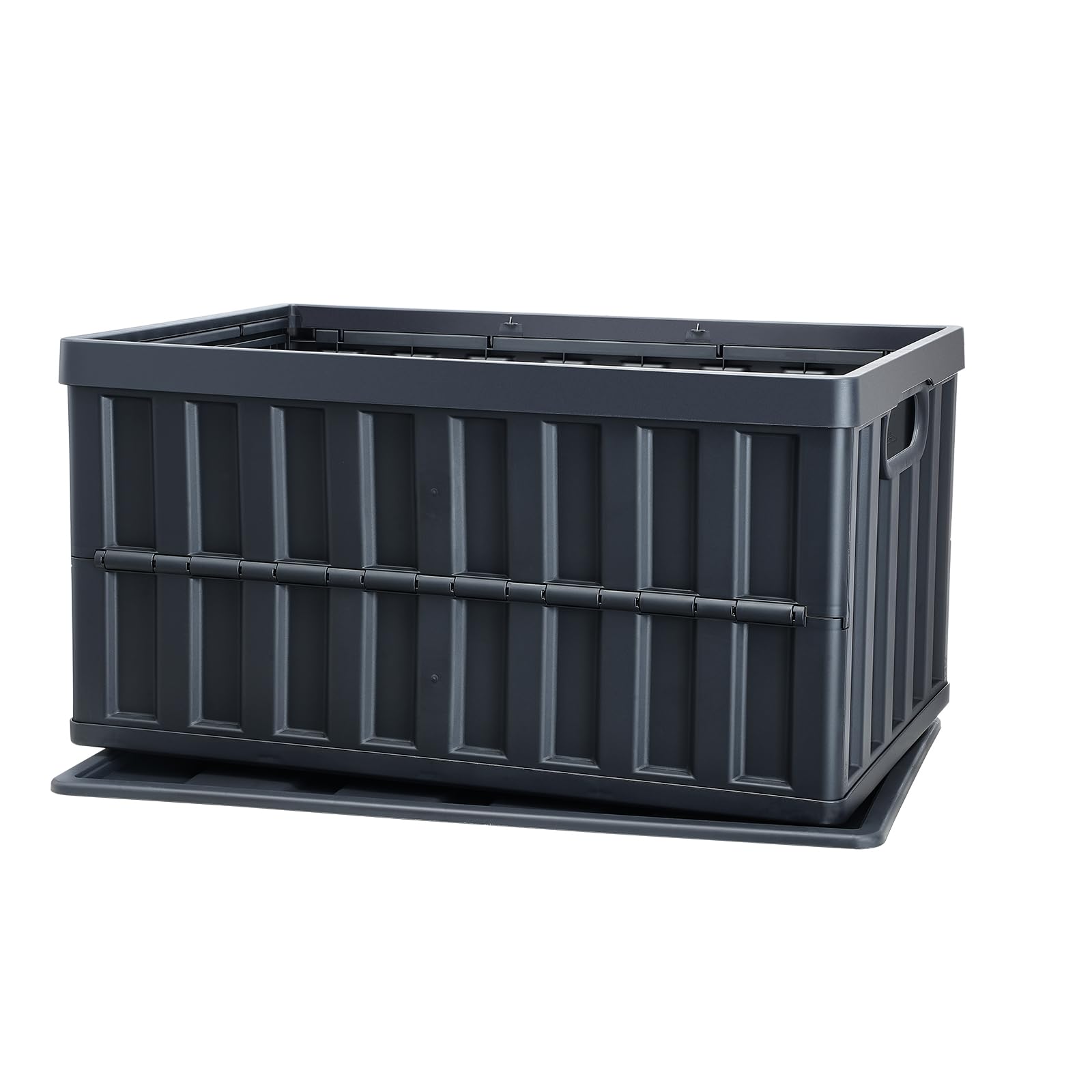 VEVOR 65L collapsible storage bin full with items ready for transporting.