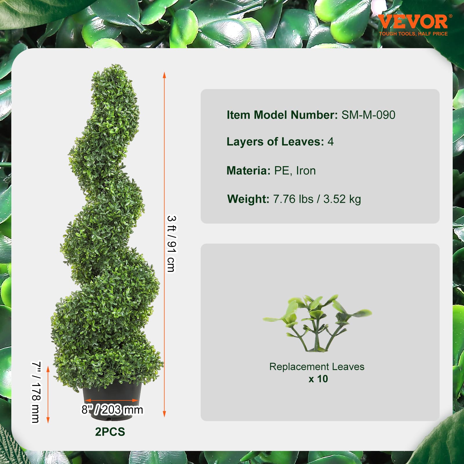 VEVOR all-year green plant adds lasting greenery to any interior or patio.