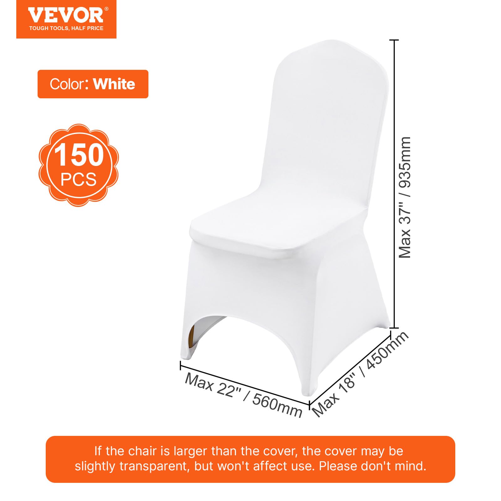 VEVOR armrest-free chair cover fits most dining chairs