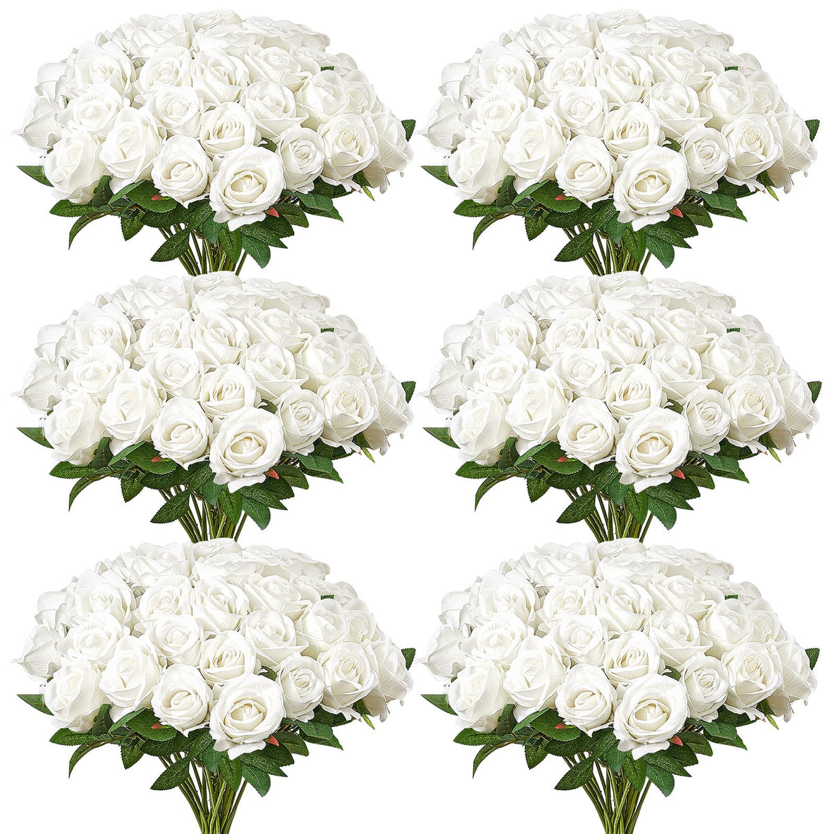 VEVOR artificial roses, 120 pieces, lifelike for DIY bouquets and centerpieces.
