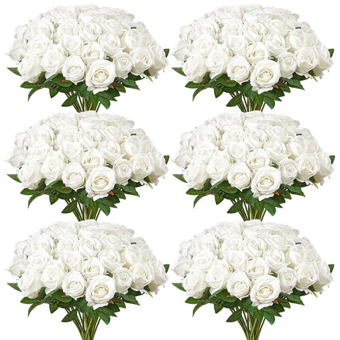 VEVOR artificial roses, 120 pieces, lifelike for DIY bouquets and centerpieces.