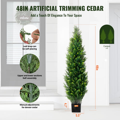 VEVOR cedar tree close-up foliage highlight: dense, lifelike leaves.