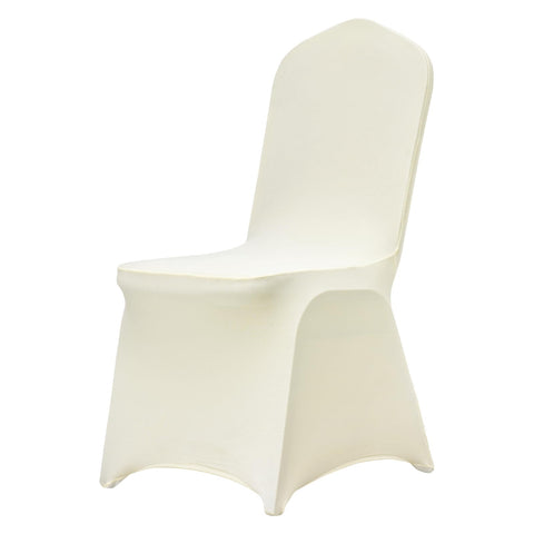 VEVOR beige chair covers suitable for indoor and outdoor events.
