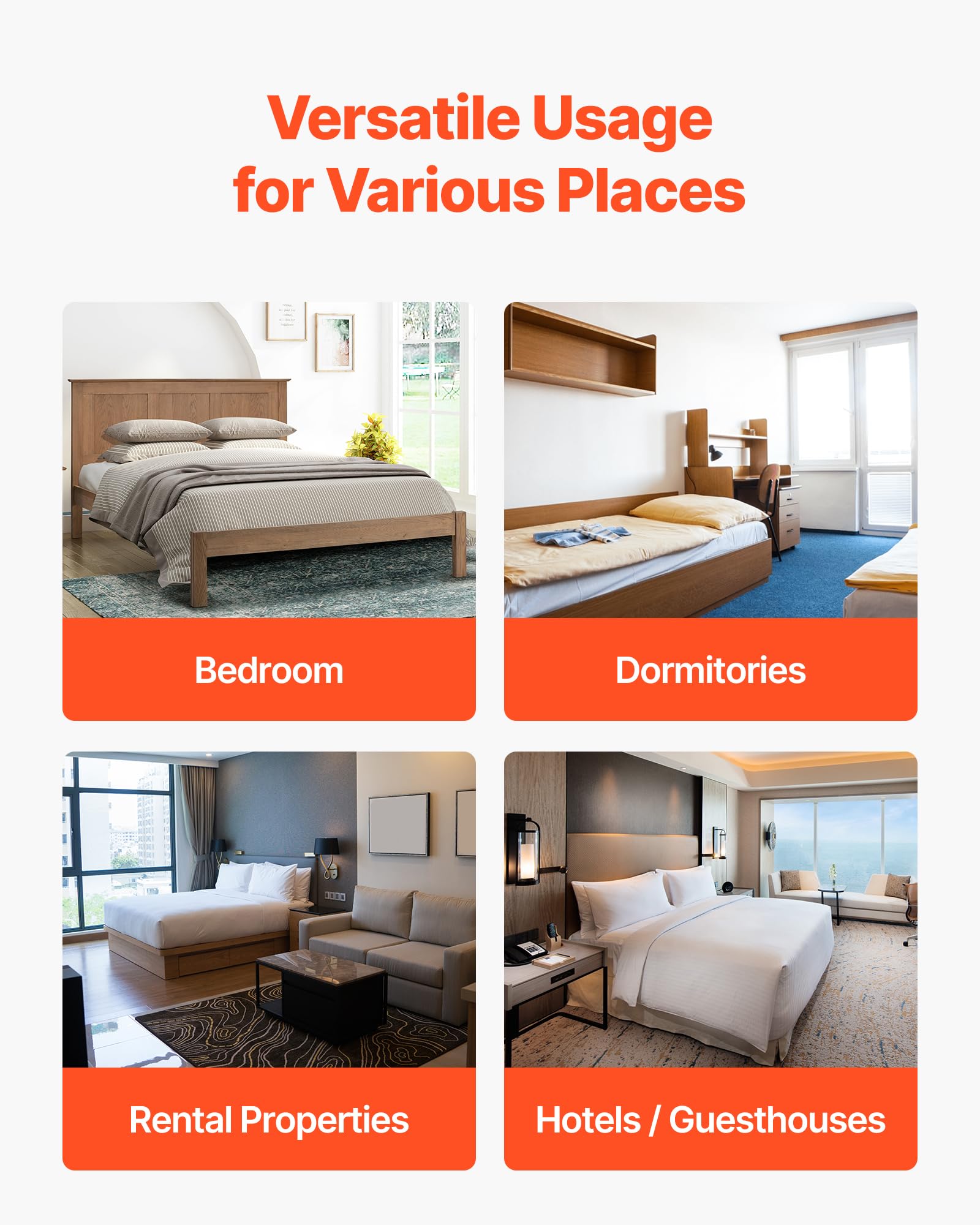 VEVOR bunkie board standard fit for beds, dorms, and guest rooms.