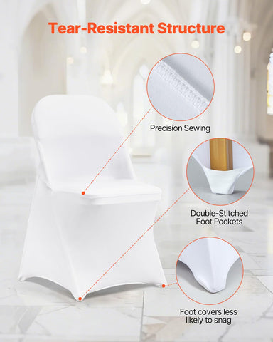 Elastic pocket feet securing VEVOR chair cover on a chair